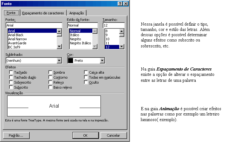 Formatação de Fonte no Word 